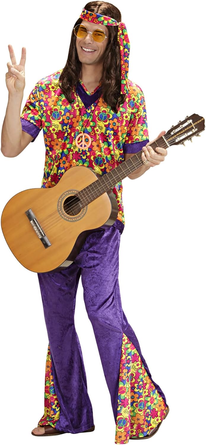 WIDMANN 7418M COSTUME UOMO HIPPIE DUDE XL VIOLA #7330, XL
