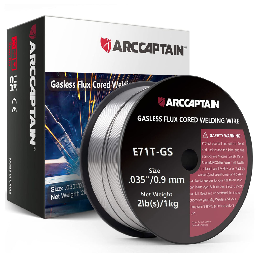 ARCCAPTAIN Fülldraht 0,9mm 1KG E71T-GS MIG Schweissdraht für Schweissgerät ohne Gas MIG/MAG FLUX Sch