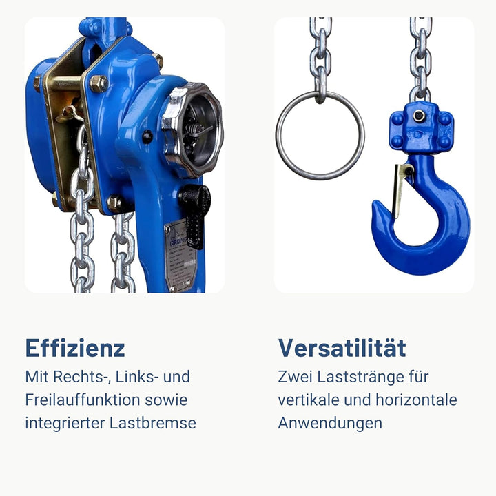 Pallit LEVER-L Hebelzug Kettenzug 3000kg Flaschenzug 3 m Kettenlänge Seilwinde strapazierfähige Last