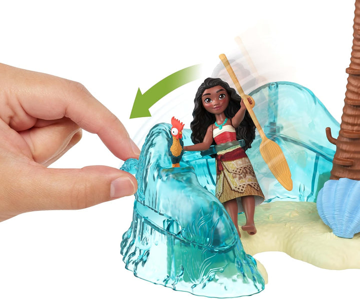 Mattel Disney Vaiana 2 Spielzeuge, Vaianas Inselabenteuer-Spielset mit kleinen Vaiana- und Simea-Pup
