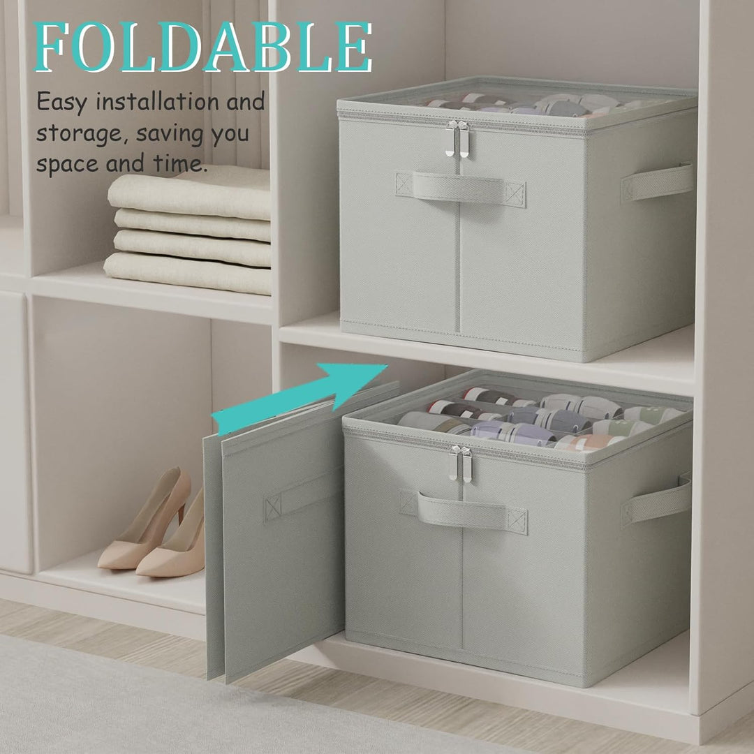Schuhorganizer für Closet, Passt 12 Paare, Grosse Schuhschrank, Schuhbox mit Durchsichtigem Deckel,