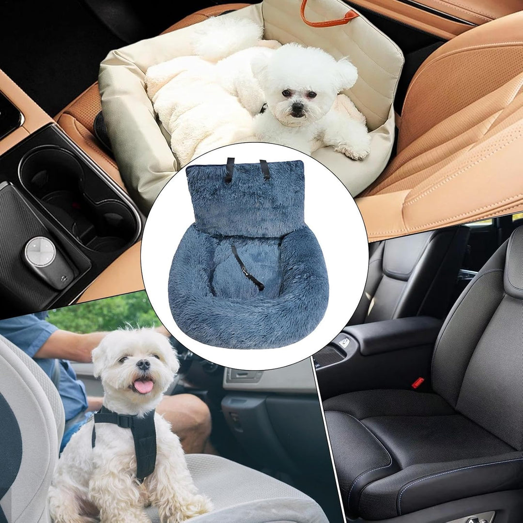 Hunde Autositz, Hundebett Auto, Hunde Autositz Fluff-y Inkl. Sicherheitsgurt, Haustier-Autositz, Aut
