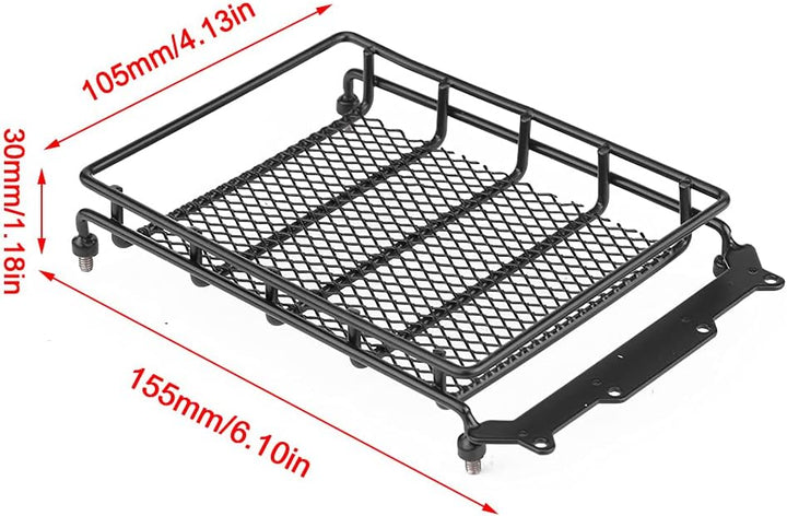 Dachträgerkorb, Dachgepäckträger Schwarz für SCX10 1/10 1/8 RC Car für CC01 / CR01 / D90 RC Crawler