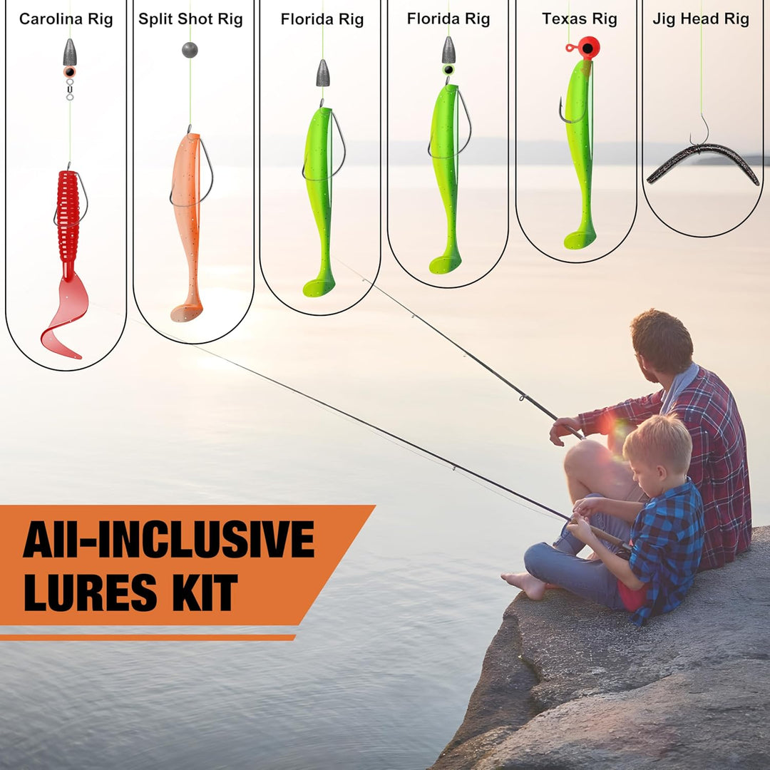 TRUSCEND Angeln Köder Set mit Tackle Box für Hecht, Zander, Forelle, Barsch, Angelzubehör einschlies