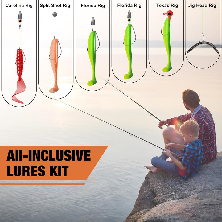 TRUSCEND Angeln Köder Set mit Tackle Box für Hecht, Zander, Forelle, Barsch, Angelzubehör einschlies