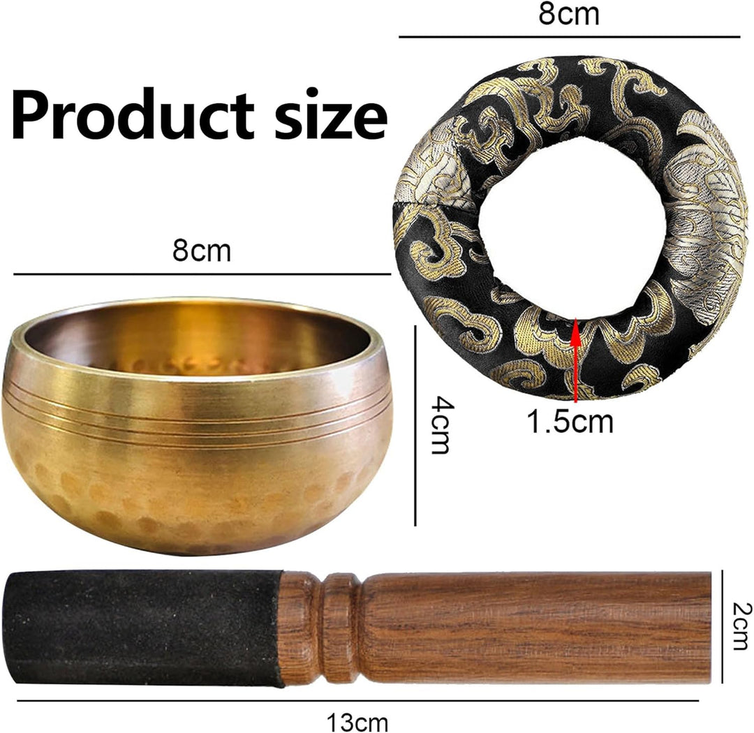 Klangschale Klein, Klangschalen Set, Tibetische Klangschale, Singing Bowl, Handgehämmert in Nepal fü