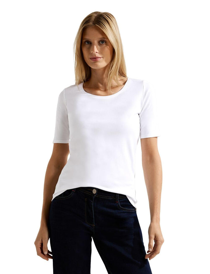 Damen T-Shirt in Unifarbe XXL Weiss Neu, XXL Weiss Neu