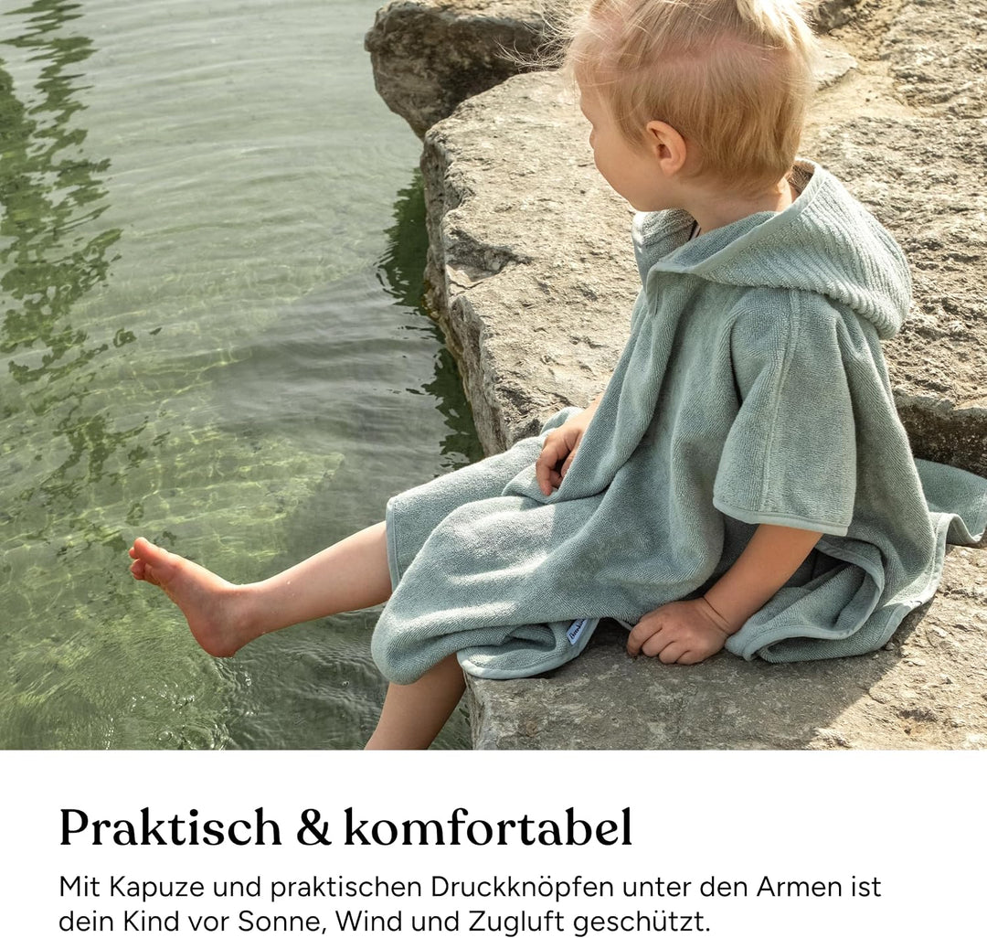 Ehrenkind® Badeponcho Kinder, Bio-Baumwolle, 1–5 Jahre 1-3 Jahre Blau, 1-3 Jahre Blau