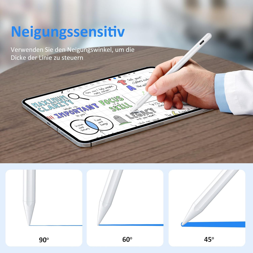 Stift für iPad Apple Pencil USB C, Stylus Pen für iPad 10. /9/8/7/6. Gen/iPad Pro 12''/12,9''/11"/iP