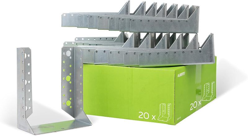 Alberts 837549 Balkenschuh | Typ B, Handwerkerpack | sendzimirverzinkt | 140 x 180 mm | 20er Set Typ