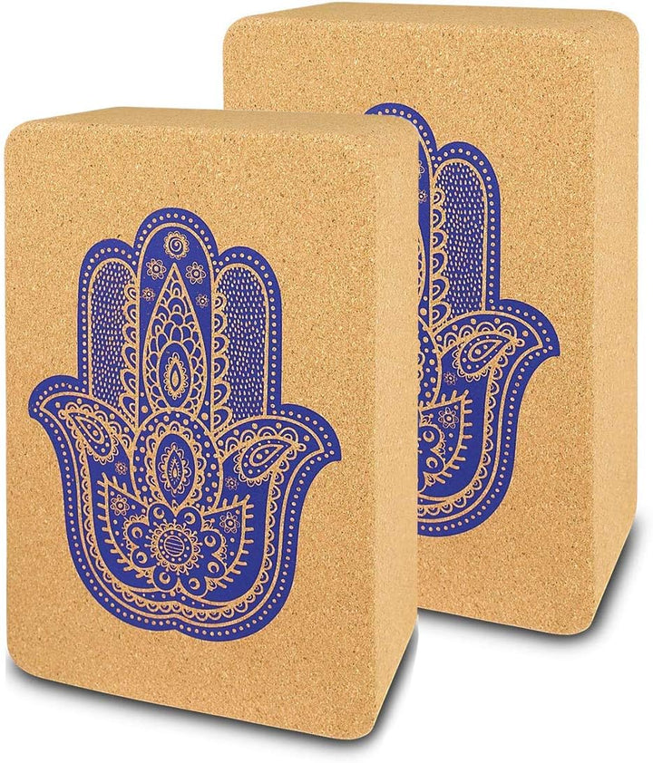 Yoga Blöcke 2er Set Kork - Yogablöcke 2 Stück - Hatha Yoga Klötze - Stabilität durch Naturkork