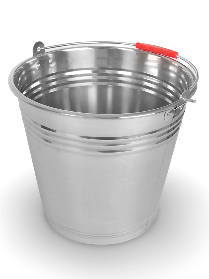 BURI Eimer 12L aus Edelstahl Ascheeimer 12 Liter Metalleimer Wassereimer Dekoeimer Edelstahleimer Bl