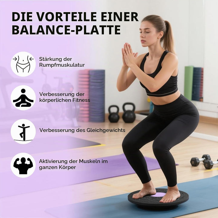 Balance Board,Wackelbrett,30 cm Rockerboard mit Rutschfester Unterseite, Rehabilitations- und Fitnes