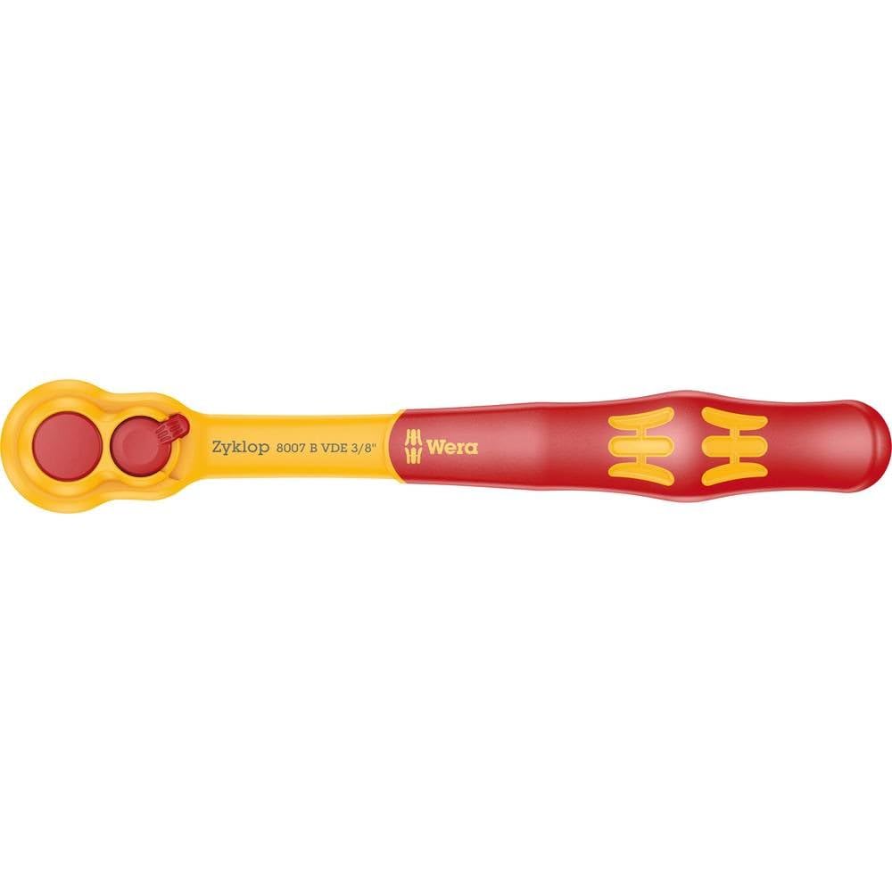 Wera 05004966001 8007 B VDE Zyklop Knarre, isoliert, mit Umschalthebel Antrieb, 222.0 mm, 3/8