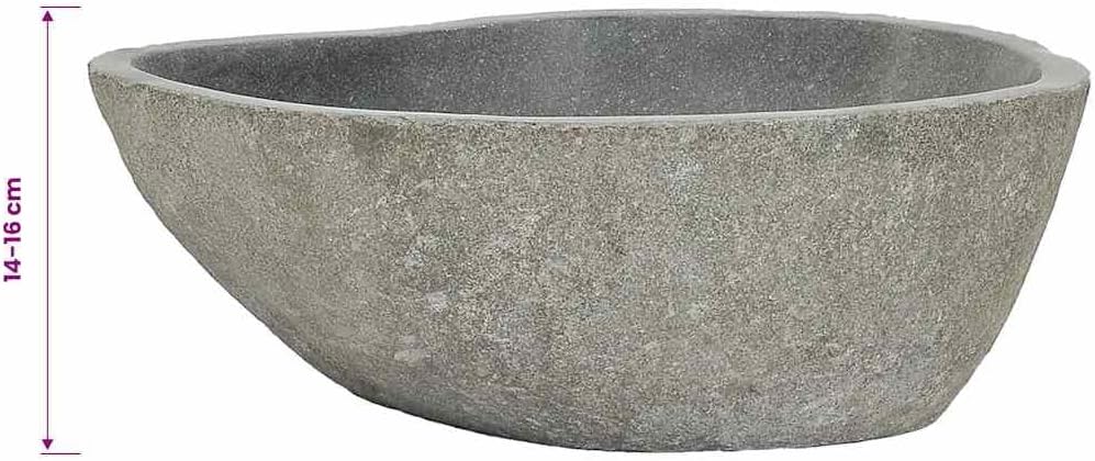 vidaXL Waschbecken Flussstein Naturstein Aufsatzwaschbecken Waschschale Waschtisch Handwaschbecken B