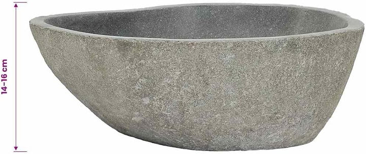 vidaXL Waschbecken Flussstein Naturstein Aufsatzwaschbecken Waschschale Waschtisch Handwaschbecken B