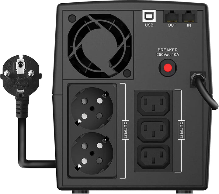 Atlantis A03-HP1503 Unterbrechungsfreie Sinuswelle 1200VA 720W Line Interactive, LCD-Display, USB-HI