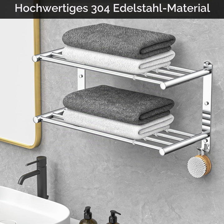 Handtuchhalter Ausziehbar 43-78CM Edelstahl Ohne Bohren Handtuchstange Wand Wandregal Geeignet für B