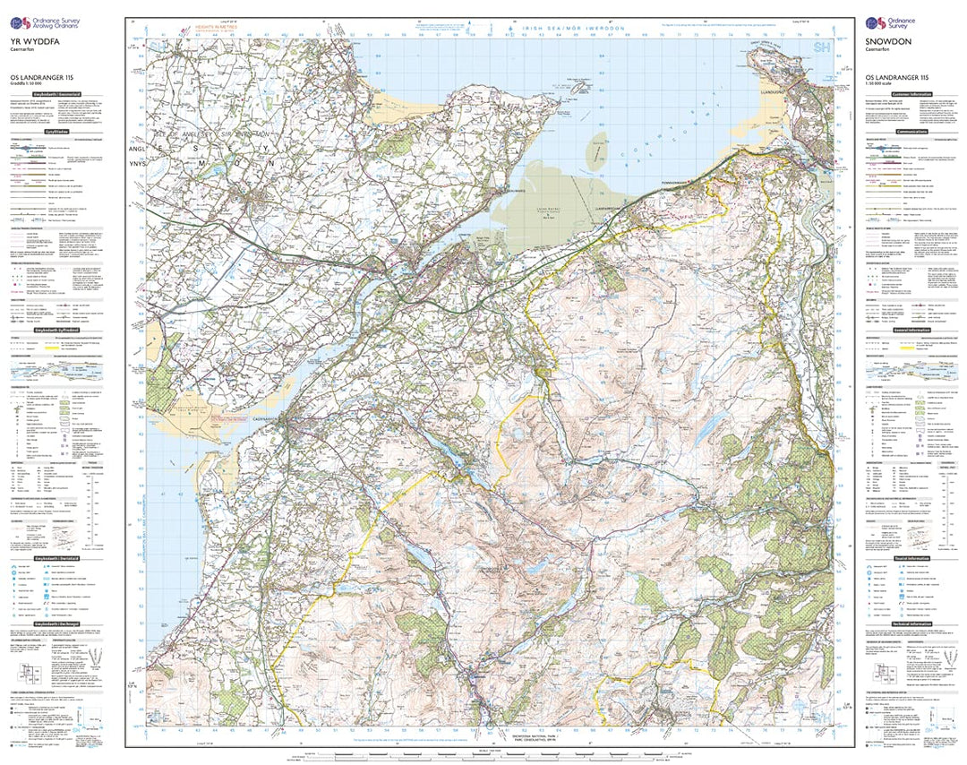 Snowdon & Caernarfon (OS Landranger Map, Band 115), Karte
