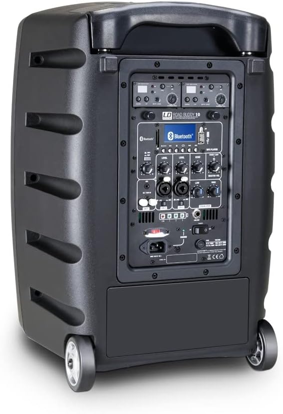 LD Systems Akkubetriebener Bluetooth-Lautsprecher mit Mixer, Funkmikrofon, Bodypack und Headset 655