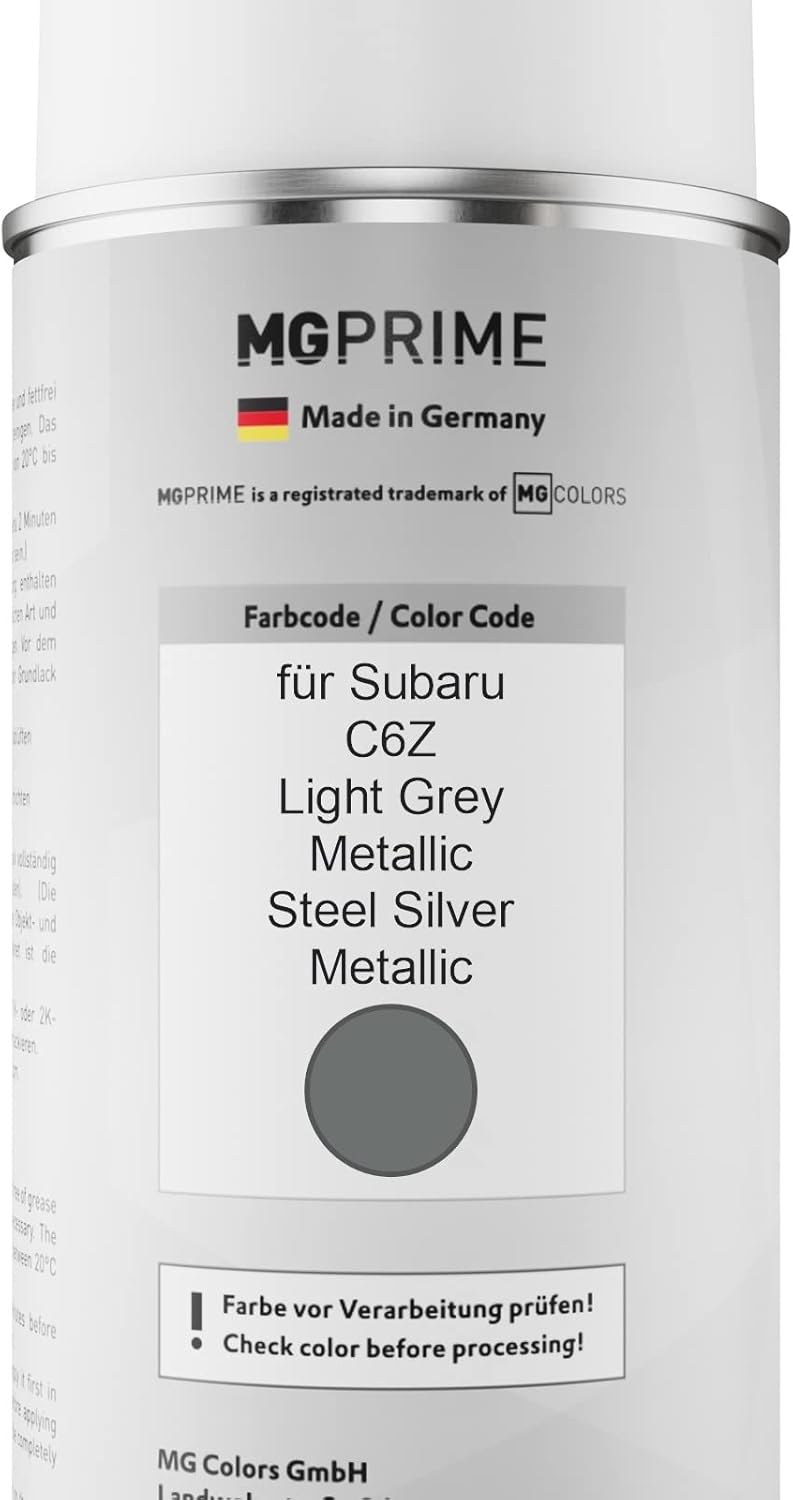 MG PRIME Autolack Sprühdosen Set für Subaru C6Z Light Grey Metallic/Steel Silver Metallic Basislack