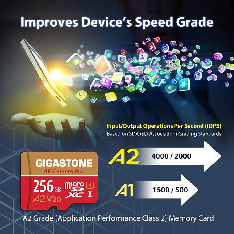 [5 Jahre kostenlose Datenwiederherstellung] Gigastone 4K Kamera Pro 256GB MicroSDXC Speicherkarte 2e