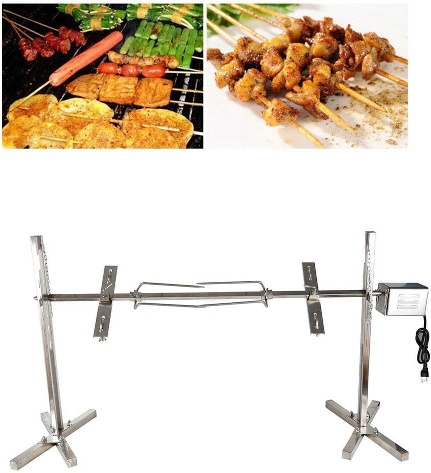 kangten Edelstahl Spanferkelgrill Grillspiess Motor Lammgrill BBQ Grill Barbecue 15W 30KG für Lagerf