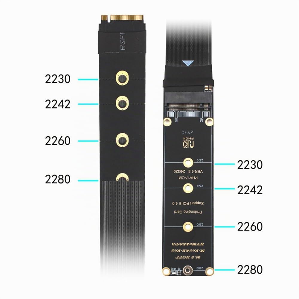 NFHK NGFF M-Key NVME Stecker auf Buchse Verlängerung PCI Express Kabel 30cm PCI-E 4.0 für Mainboard