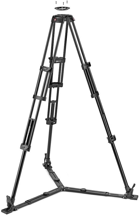 Manfrotto 504X Fluid-Videokopf mit Doppelbeinstativ, Kit mit Aluminiumstativ und Videokopf, Doppelbe