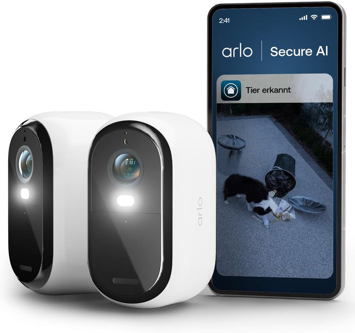 Arlo Essential 3 HD Akku Überwachungskamera Aussen WLAN, Kabellos, 1080p Video, Farbnachtsicht, Lich