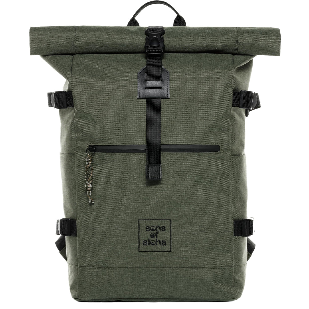 SONS OF ALOHA Rucksack KANE Roll-Top Kurierrucksack XL gross - PET recycelt, wasserabweisend - Wande