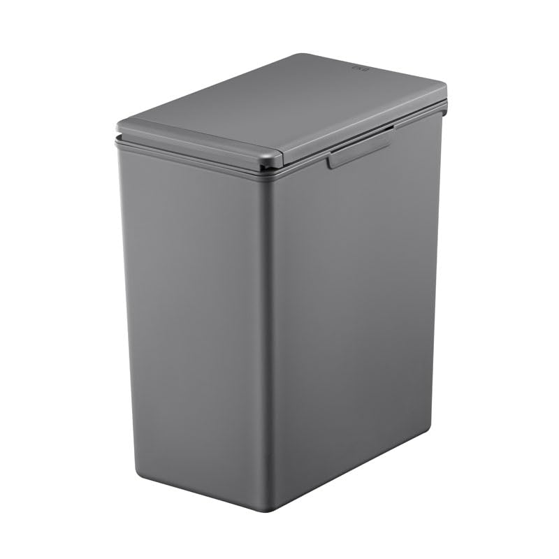 PROREGAL Moderner quadratischer Abfalleimer mit Touch-Bar-Deckel | 20 Liter, HxBxT 40x20,6x32,5cm |
