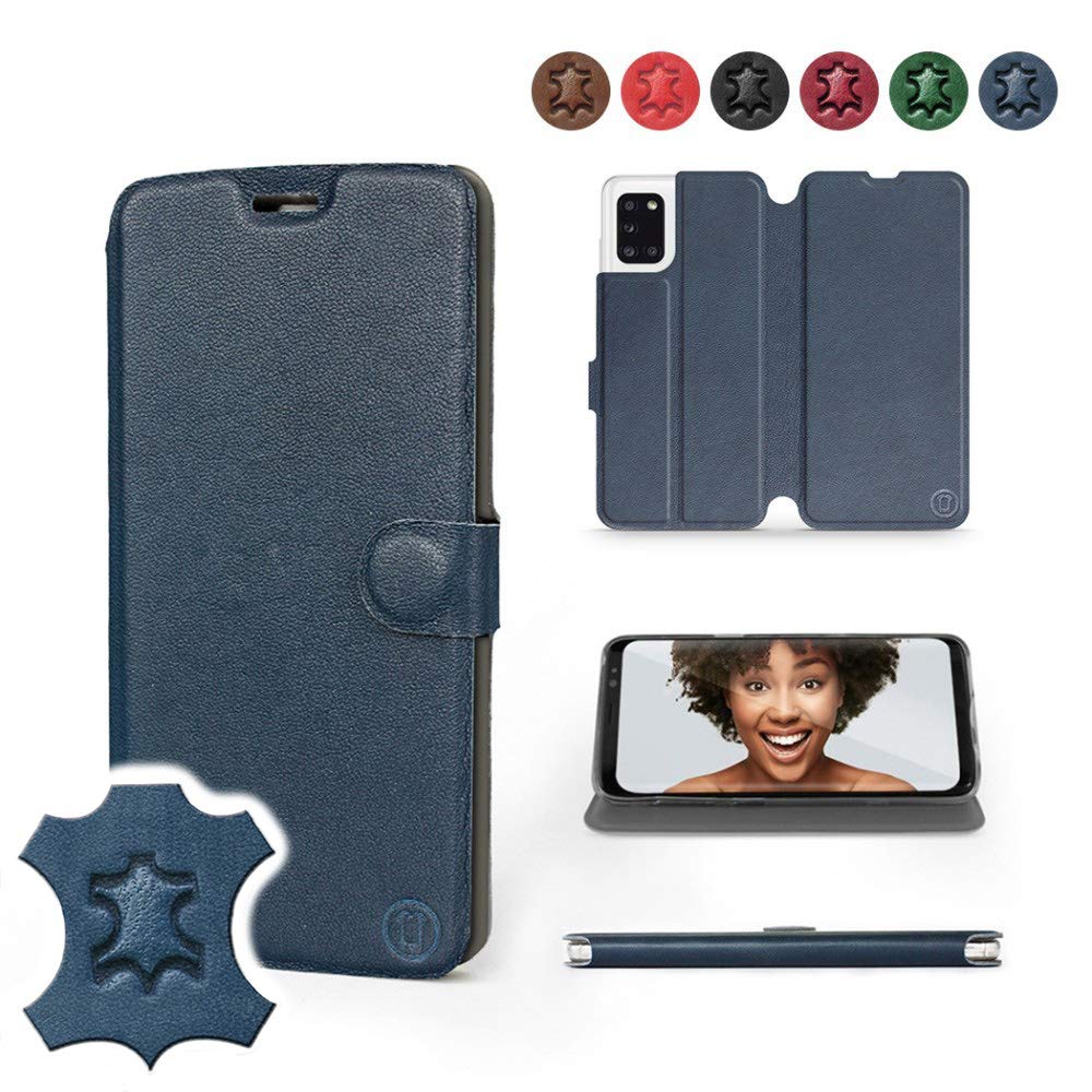 MOBIWEAR | Echt Lederhülle | Kompatibel mit Samsung Galaxy A71, Made in EU handyhülle, Slim Leather