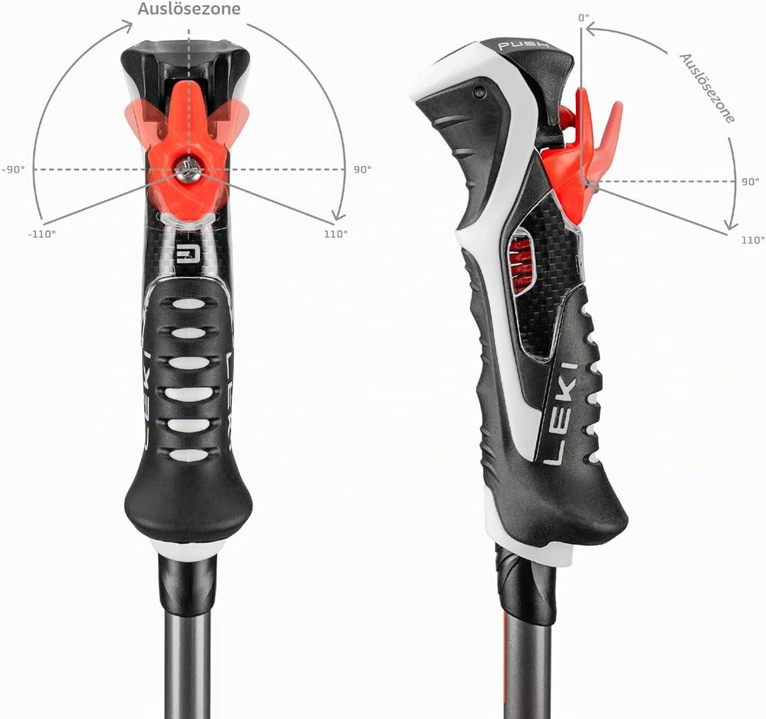 LEKI Carbon 14 3D Skistöcke black-anthracite-red 115CM, black-anthracite-red 115CM