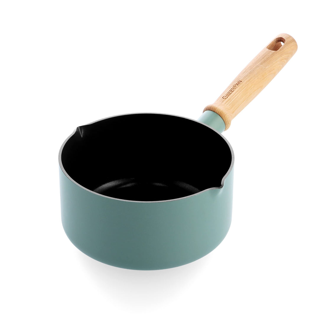 GreenPan Mayflower Gesunde keramische Antihaft Stielkasserolle 16 cm/1,6 Liter mit Ausgiesser, Vinta