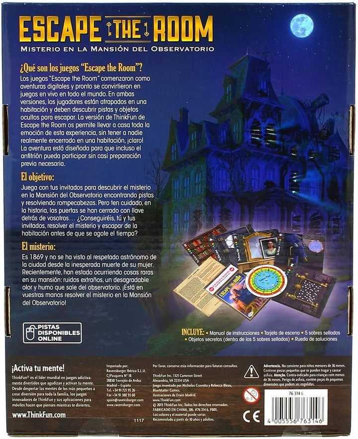 ThinkFun 76368, Auspuff The Room: Misterium in der Beobachtung, Brettspiel, spanische Version, 3-8 S