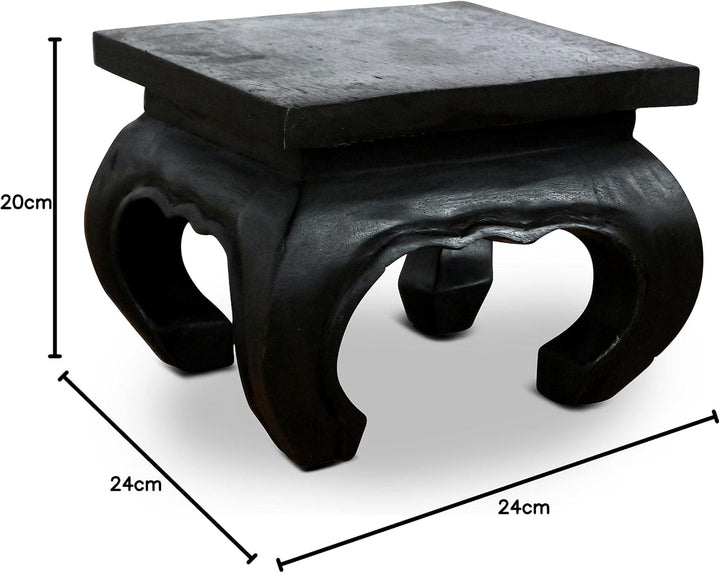 livasia Opiumtisch, Beistelltisch aus Massivholz, Couchtisch, Nachttisch (24cm) 24x24cm, 24x24cm