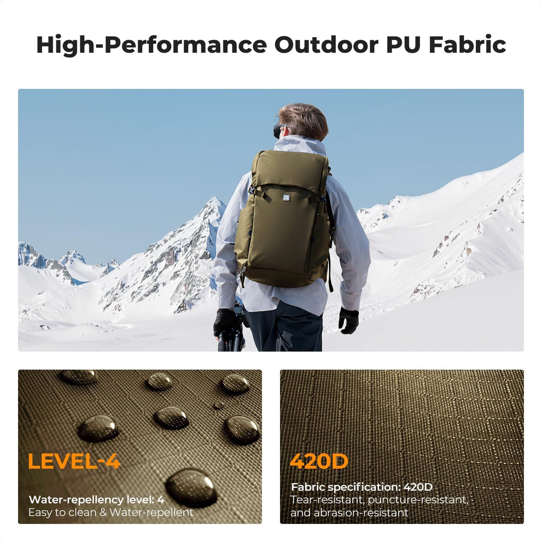 K&F Concept Kamerarucksack 30L, Professionelle Grosse Fotorucksack, Camera Backpack Wasserdicht, Rei