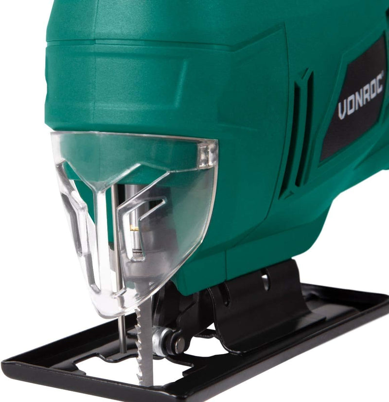 VONROC Stichsäge elektrisch 550W - Pendelhubstichsäge mit Staubabsaugung, variable Schnittwinkel & G