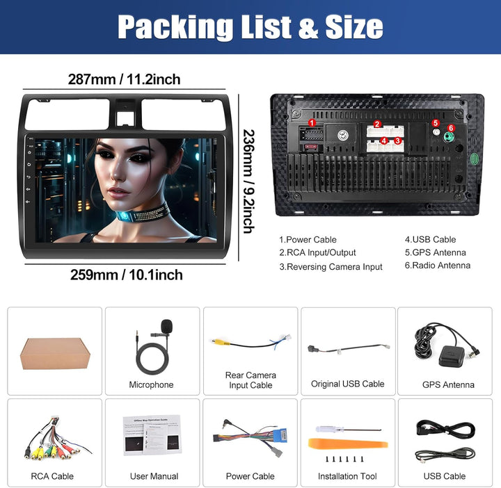 CAMECHO 4+64G 8-Kern 10 Zoll Autoradio für Suzuki Swift 2005-2010 mit HD Touchscreen, Android 13 Wir