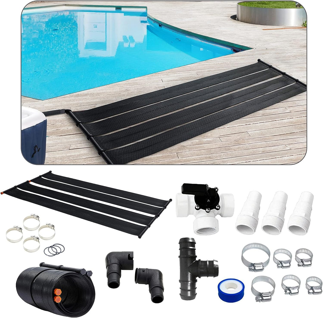Arebos 2X Solarheizung Solarkollektor Poolheizung | 2er Set | 300x66 cm | UV-beständiger Kunststoff
