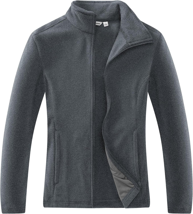 33,000ft Damen Fleecejacke mit Durchgehendem Reissverschluss Stehkragen Damen Leichte Fleece Jacke A