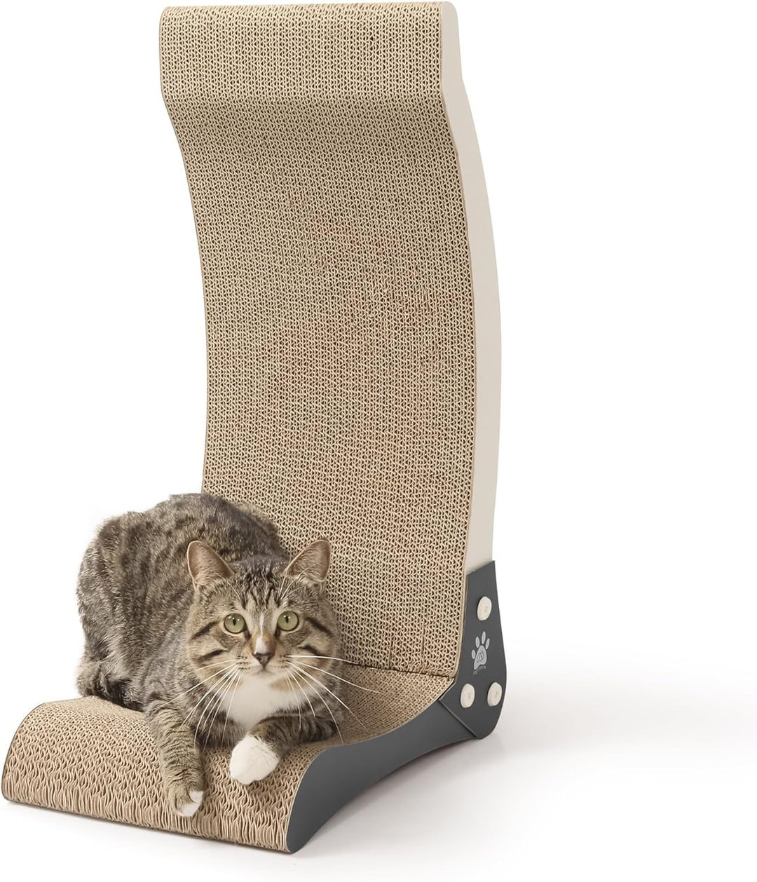 Luna Kratzbrett | Katze | 60cm hoch| L förmig | stabile Kratzpappe für Wand und Ecke | widerstandsfä
