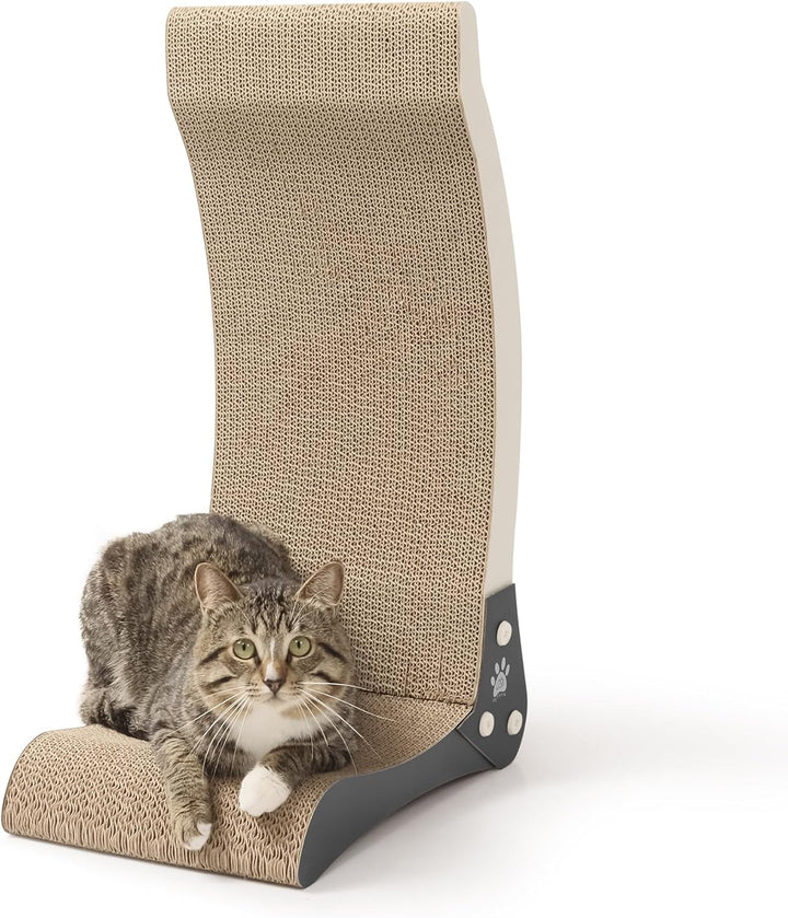 Luna Kratzbrett | Katze | 60cm hoch| L förmig | stabile Kratzpappe für Wand und Ecke | widerstandsfä
