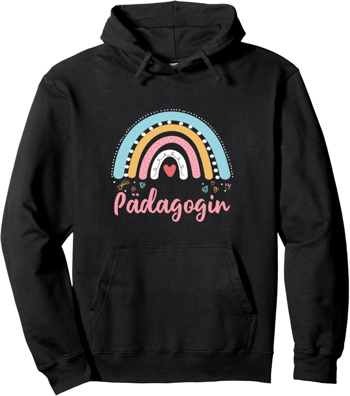 Pädagogin Regenbogen Erzieherin Spruch Kindergärtnerin Kita Pullover Hoodie