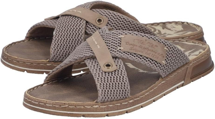 Rieker Herren 21239 Pantolette 41 EU Beige, 41 EU Beige