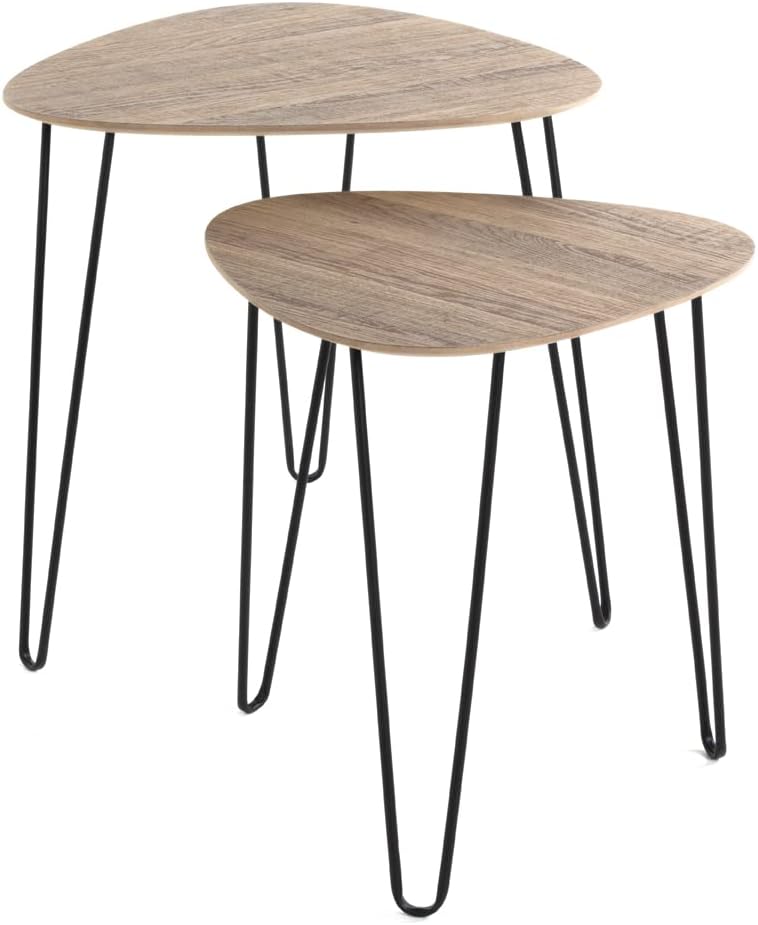 HAKU Möbel Beistelltisch, MDF, schwarz-eiche, B 40 x T 40 x H 43 cm