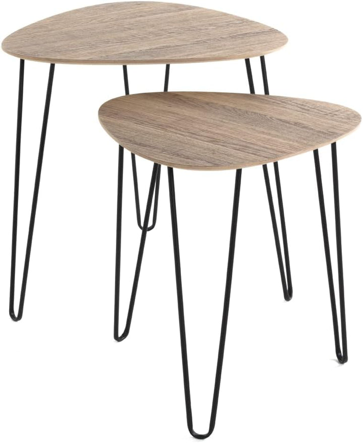 HAKU Möbel Beistelltisch, MDF, schwarz-eiche, B 40 x T 40 x H 43 cm