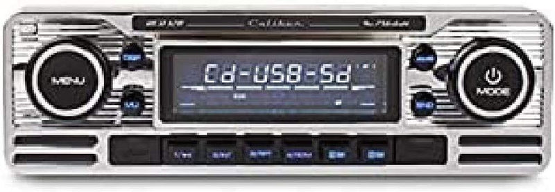 Caliber RCD120 Retrodesign Autoradio mit CD (SD Kartenslott, USB Anschluss) Chrome Silber