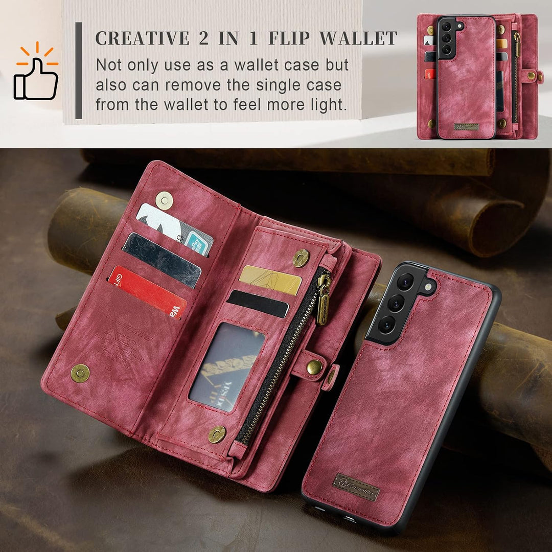 UFinetech Samsung S22 Plus Hülle, stossfeste Kartenfach Tasche Samsung Galaxy S22+ 5G Handyhülle, Fl
